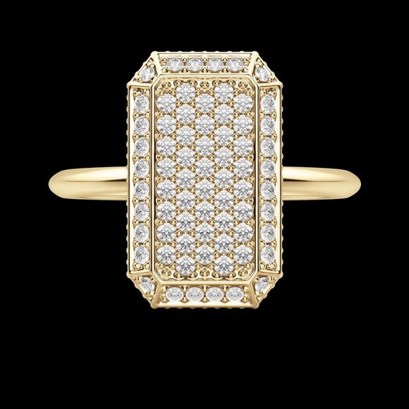 Emerald Pavé Ring - Picture 4 of 9